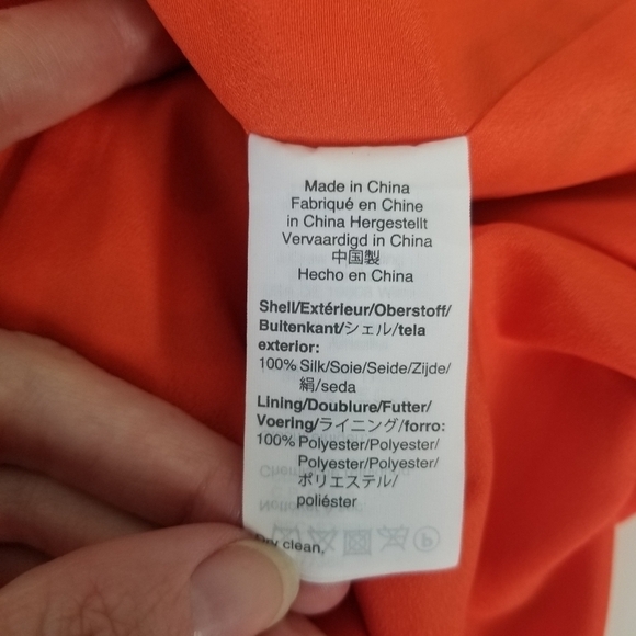 J Crew 100% Silk Sarong Halter Maxi Dress Orange Painted Paisley Size 4 Pleated - Picture 4 of 16